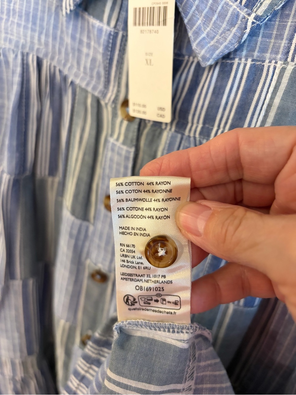 NWT Anthropologie  Pilcro Chambray Patchwork Button-up Shirt - Picture 8 of 8